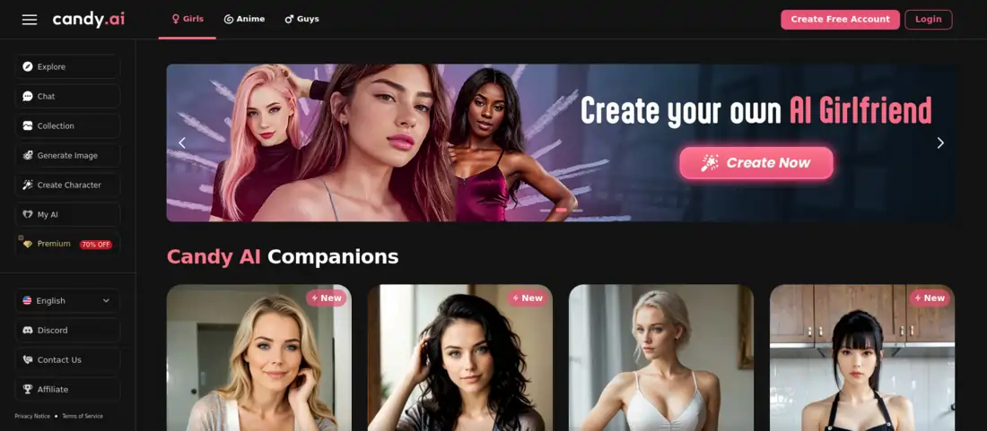 Candy.ai Homepage