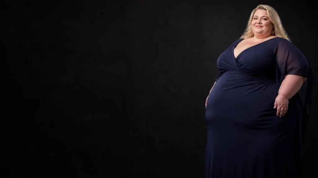 Ultra super sized big beautiful woman background